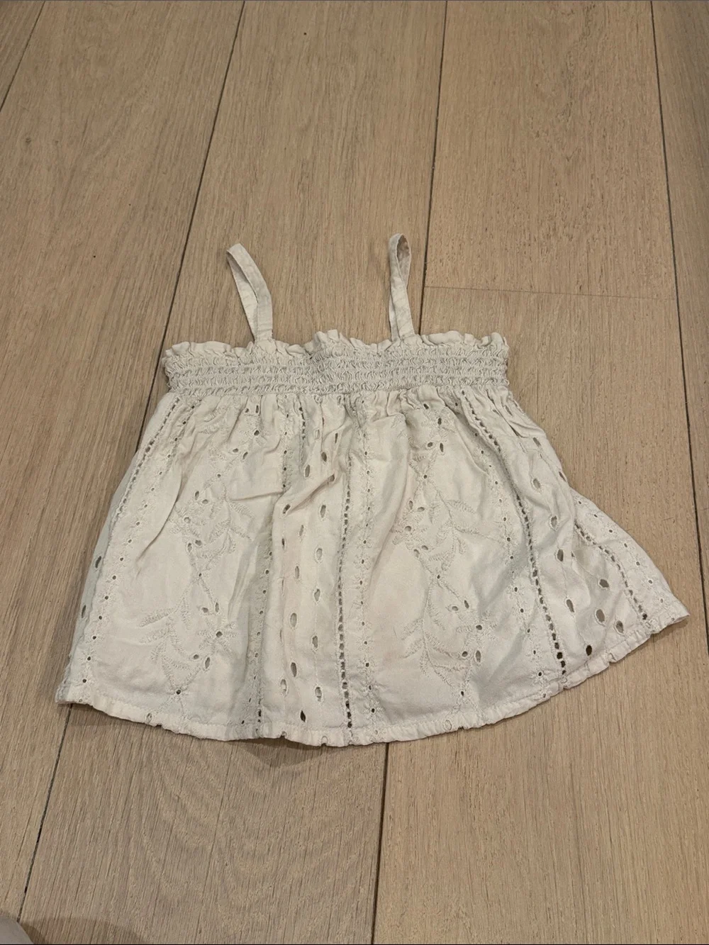 Smocked Eyelet Tank Top
